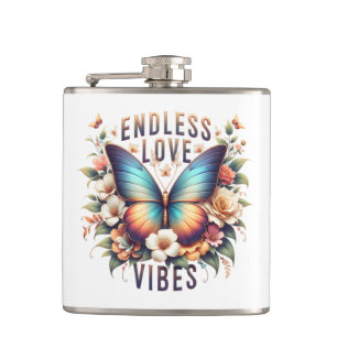 Endless Love Vibes Schmetterling Art-96281 Flachmann