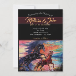 Endless Sky Romantic Watercolor Pferde Einladung