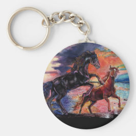 Endless Sky Watercolor Pferde Schlüsselanhänger