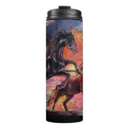 Endless Sky Watercolor Pferde Thermosbecher