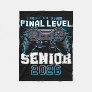 Endlevel Senior 2026 Press Start Gamer Stil Fleecedecke