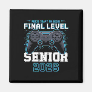 Endlevel Senior 2026 Press Start Gamer Style  Magnet