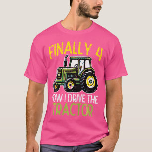 Endlich 4 Jetzt Fahre Ich Traktor 4. Geburtstag Ba T-Shirt