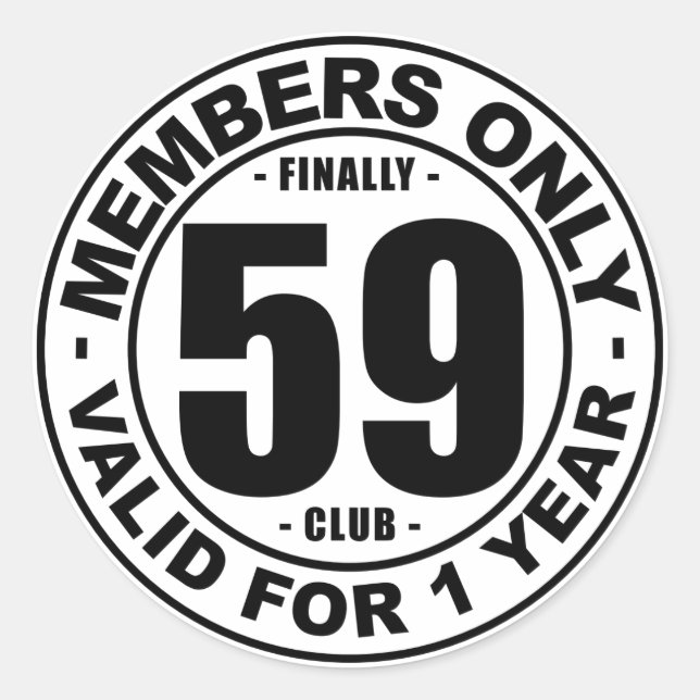 Endlich 59 Club Runder Aufkleber (Vorderseite)