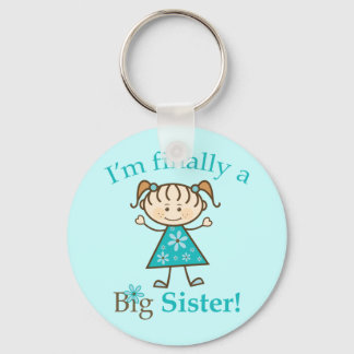 Endlich bin ich ein Big Sister Strichmännchen Girl Schlüsselanhänger
