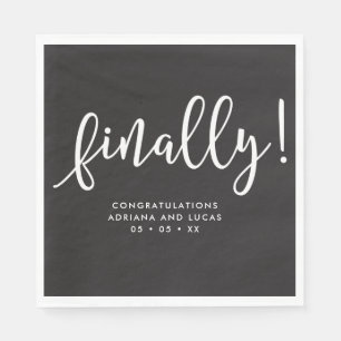 Endlich Einfache monochrome Script-Engagement-Part Serviette