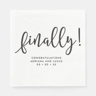 Endlich Einfache monochrome Script-Engagement-Part Serviette