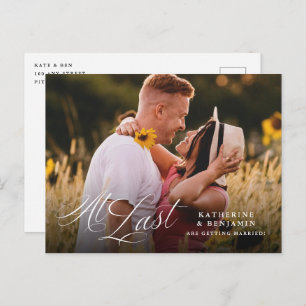 Endlich Elegantes Foto Save the Date Postkarte
