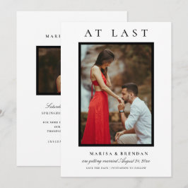 Endlich elegantes Schwarz-Weiß-Foto Save The Date