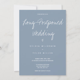 Endlich Ereignis Wedding Blue Typografy Minimal