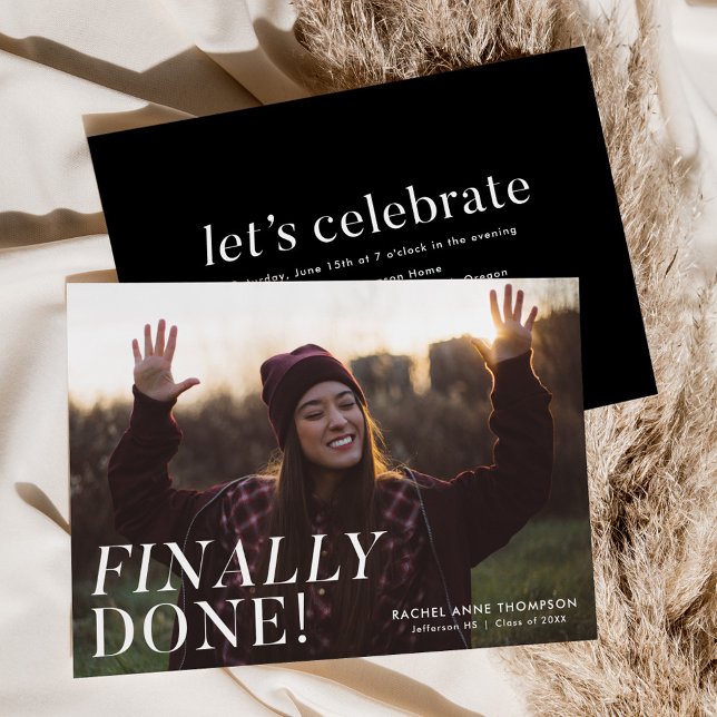 Endlich fertig | Foto Graduation Party Einladung (Von Creator hochgeladen)