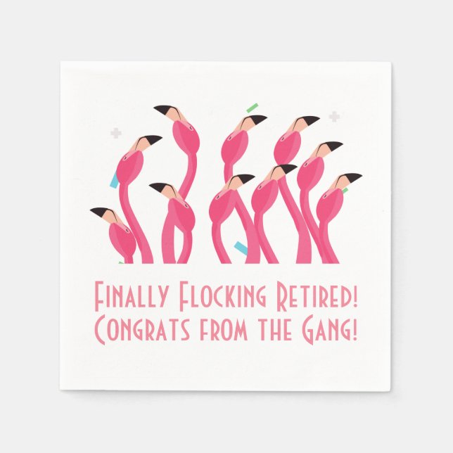 Endlich Flocking Remüde Flamingo Retirement Serviette (Vorderseite)