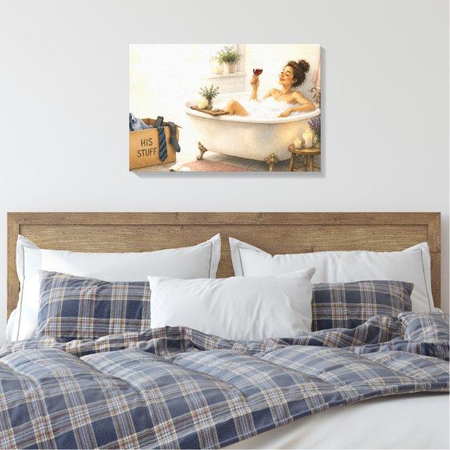 Endlich Frei - Glückliches Scheidungsgeschenk Leinwanddruck (Insitu (Schlafzimmer))