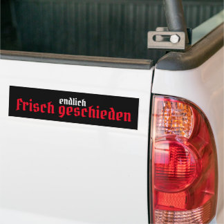 endlich frisch geschieden autoaufkleber