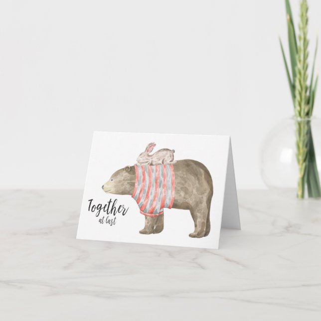 Endlich gemeinsam: Bären und Bunny Karte (Vorderseite)