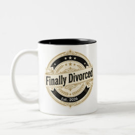 Endlich geschieden Geschätzt 2025 Vintage-Badge-Mu Zweifarbige Tasse