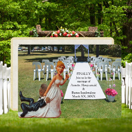 Endlich Geted Wed Funny Interracial Paar 2 Einladung