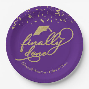 Endlich Gold Calligrafy Graduation Party Pap Pappteller