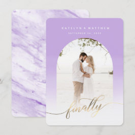 Endlich Gold Script Lavendel Archway Gerahmtes Fot Save The Date