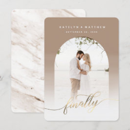 Endlich Gold Script Taupe Arted Gerahmtes Foto Save The Date