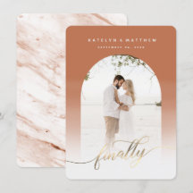 Endlich Gold Script Terracotta Arted Gerahmt Foto