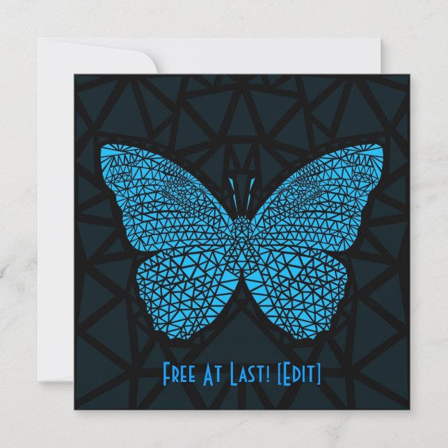 Endlich gratis - Einladung zur Blue Butterfly Card (Vorderseite)