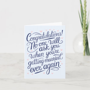 Endlich heiraten lustige Paare Hochzeit Karte