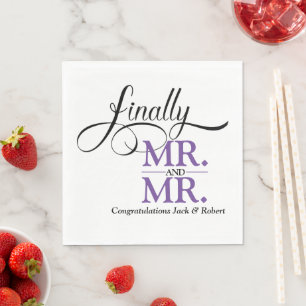 Endlich Herr und Herr Hochzeitsempfang Servietten