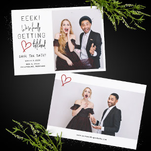 Endlich Hitched Wedding speichern Sie das Datum Einladung