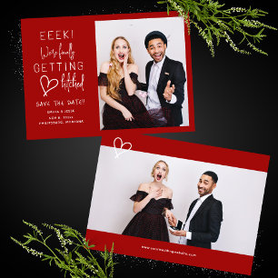 Endlich Hitched Wedding speichern Sie das Datum Einladung