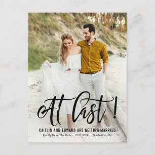 Endlich Hochzeit Save The Date Postkarte Schwarz