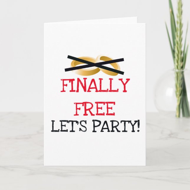 Endlich kostenlos Let's Party Karte (Vorderseite)