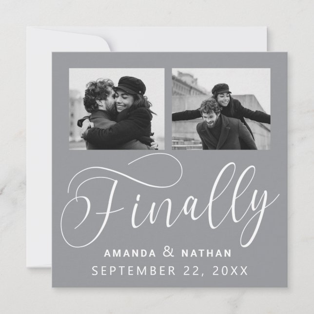 Endlich Minimalistische Hochzeit 2 Foto Save the D Date (Vorderseite)