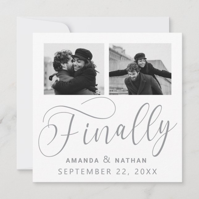 Endlich Minimalistische Hochzeit 2 Foto Save the D Date (Vorderseite)
