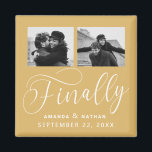 Endlich Minimalistische Hochzeit 2 Foto Save the D Magnet<br><div class="desc">Es lohnt sich zu warten und jetzt sind Sie endlich bereit,  Ihre Daten zu speichern! Diese minimalistische Hochzeit speichern die Dattelmagnete sind perfekt einfach,  aber super modern. Sie können das Design einfach personalisieren,  indem Sie Ihre eigenen Fotos,  Namen und Hochzeitsdatum hinzufügen. Matching-Elemente finden Sie in der Auflistung.</div>