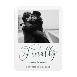Endlich Minimalistische Hochzeit Foto Save the Dat Magnet