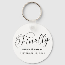 Endlich Minimalistische Hochzeit speichern Sie das Schlüsselanhänger