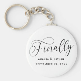 Endlich Minimalistische Hochzeit speichern Sie das Schlüsselanhänger