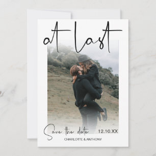 Endlich modern   FOTO VERLOBUNG SAVE THE DATE Ankündigung