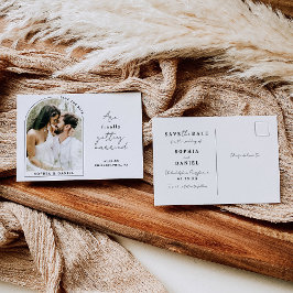 Endlich Moderne Arche mit Foto Save the Date Ankündigungspostkarte