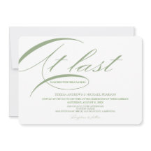 Endlich moderne Kalligrafie Hochzeit Grün