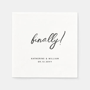 Endlich moderne Minimalistische Hochzeitsfeier Ver Serviette