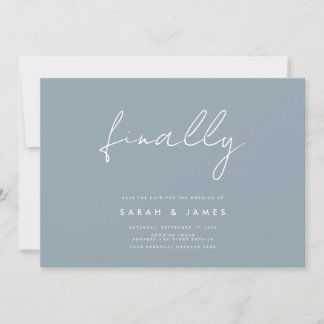 Endlich Modernes Minimalistisch Dusty Blue Save th The Date