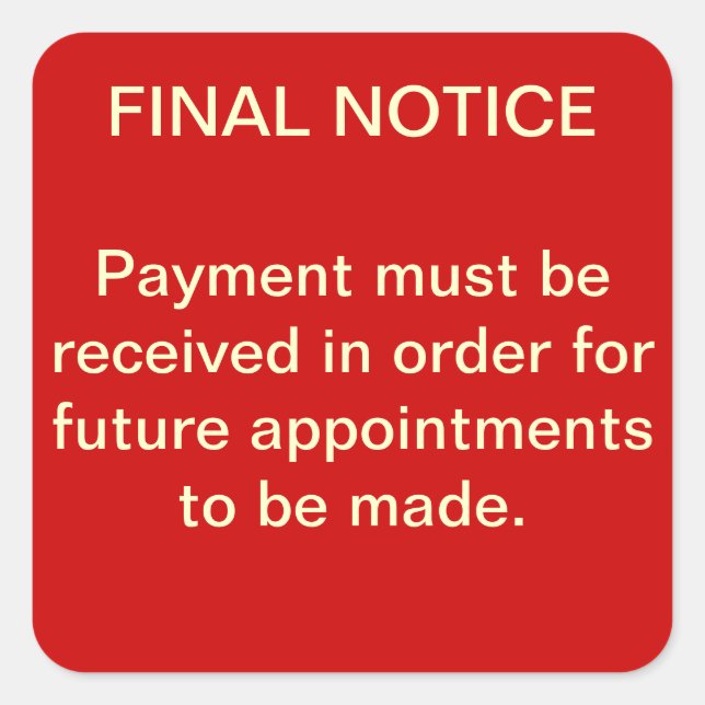 Endlich NOTICE Sammlungen Aufkleber (rot) (Vorderseite)