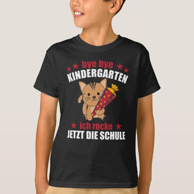 Endlich Schule Kinderkatzenklatsche Rock The T-Shirt (Vorderseite)