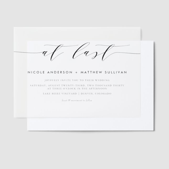 Endlich Schwarz-Minimalistisch-Script-Hochzeit (Versetzt)