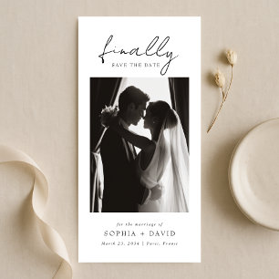 Endlich   Schwarz-Weiß-Foto-Lesezeichen-Hochzeit Save The Date