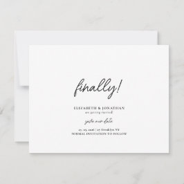 Endlich Script Minimalistische Hochzeit Save the D Date