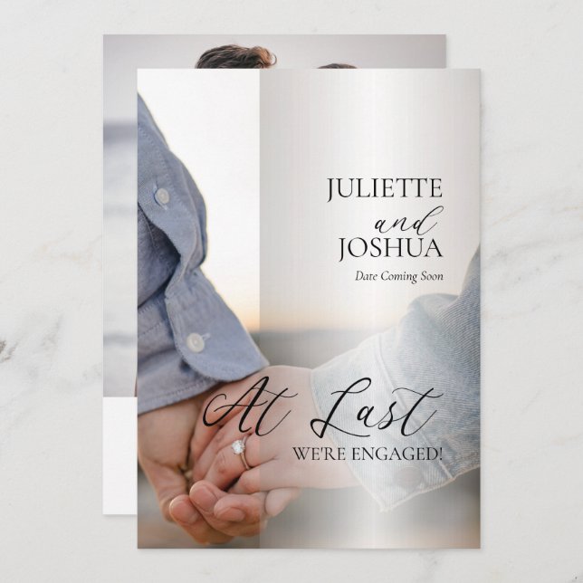 Endlich sind wir Verlobt 2 Foto Verlobung Ankündigung (Vorne/Hinten)