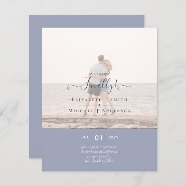 Endlich sind wir Verlobt! Foto der Hochzeitsankünd (Vorne/Hinten)